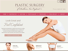 Tablet Screenshot of plasticsurgerysne.com